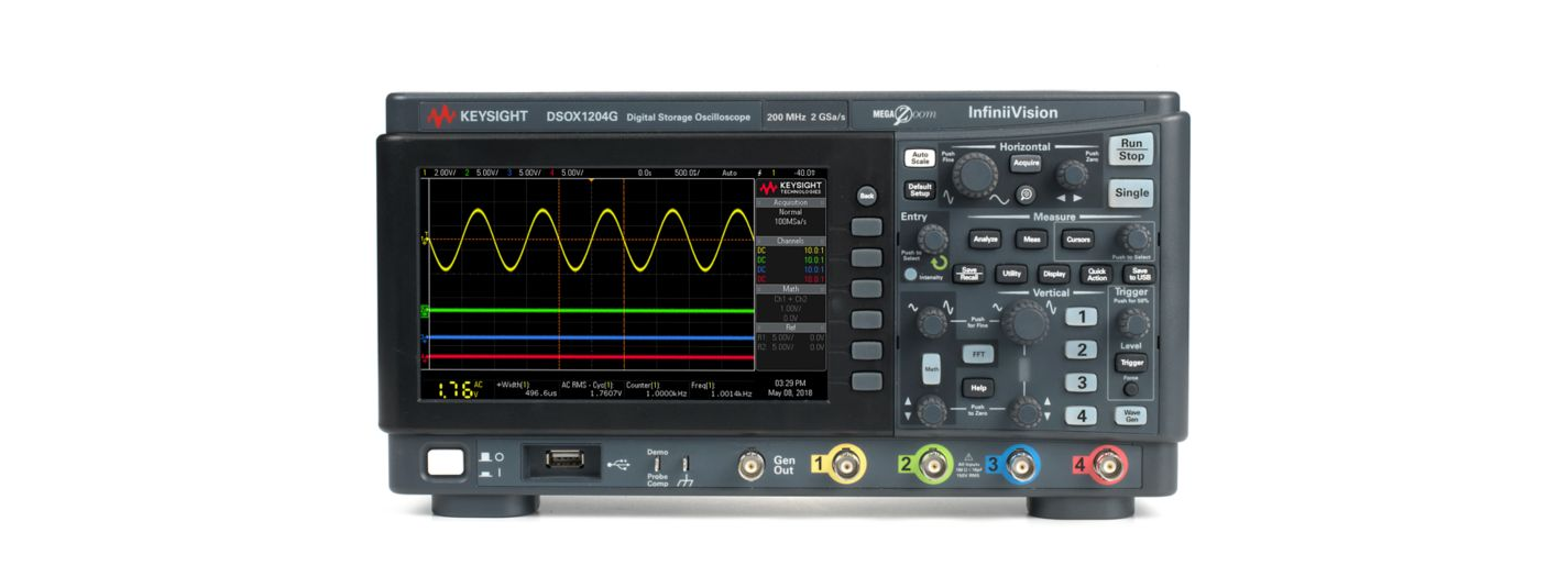 DSOX1204G 示波器：70/100/200 MHz，4 个模拟通道